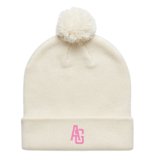 Limited Edition White and Pink AG Beanie